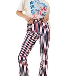 Wrangler x Laney Wilson Red, White, and Blue Striped Flare Jeans